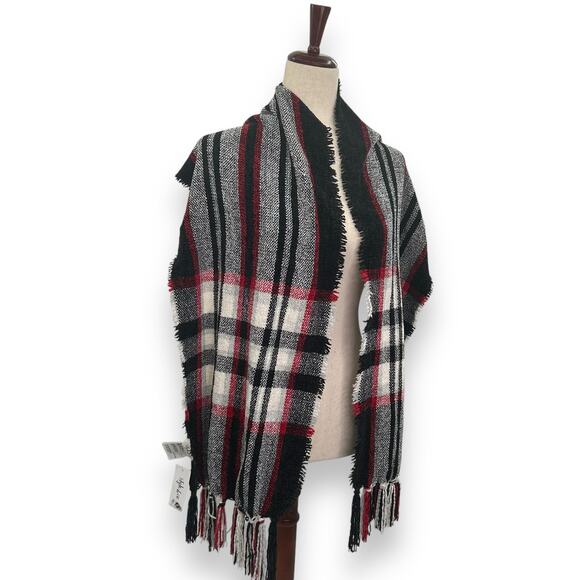 Macy's Style & Co Chenille Plaid Scarf with Fringe Holiday Tartan Rectangle NWT - Picture 13 of 16